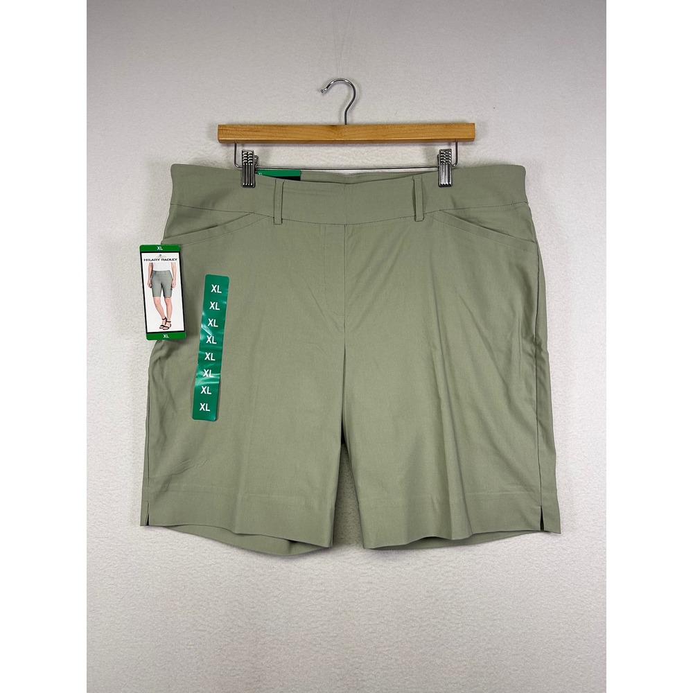 Quiet Luxury NWT Hilary Radley Womens XL Sage Green Stretch City Bermudas Shorts